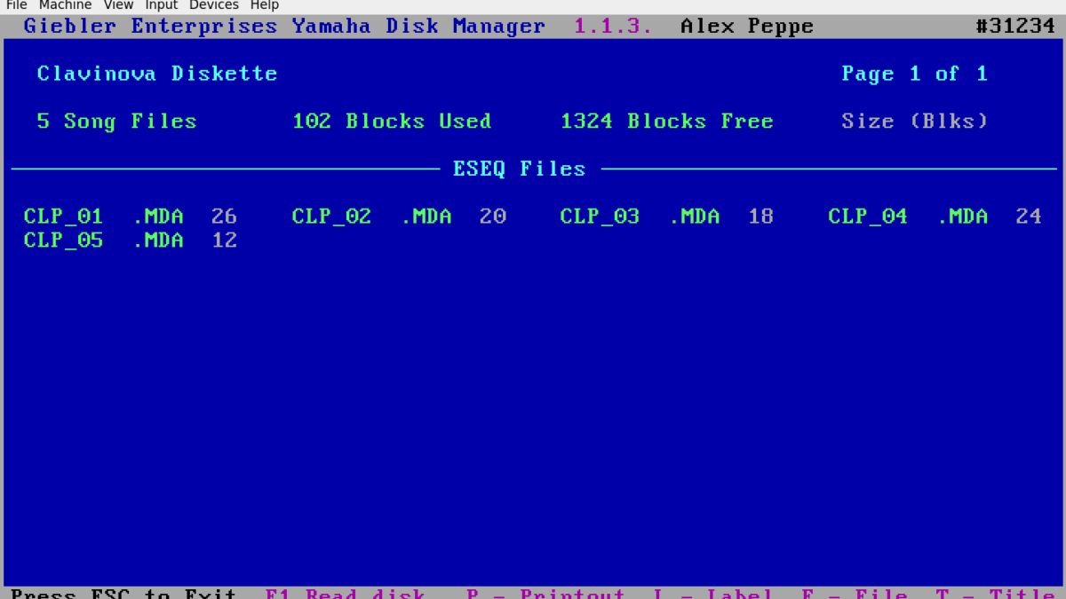Giebler's Yamaha DOM Package for Clavinova Backups - Alex's Piano