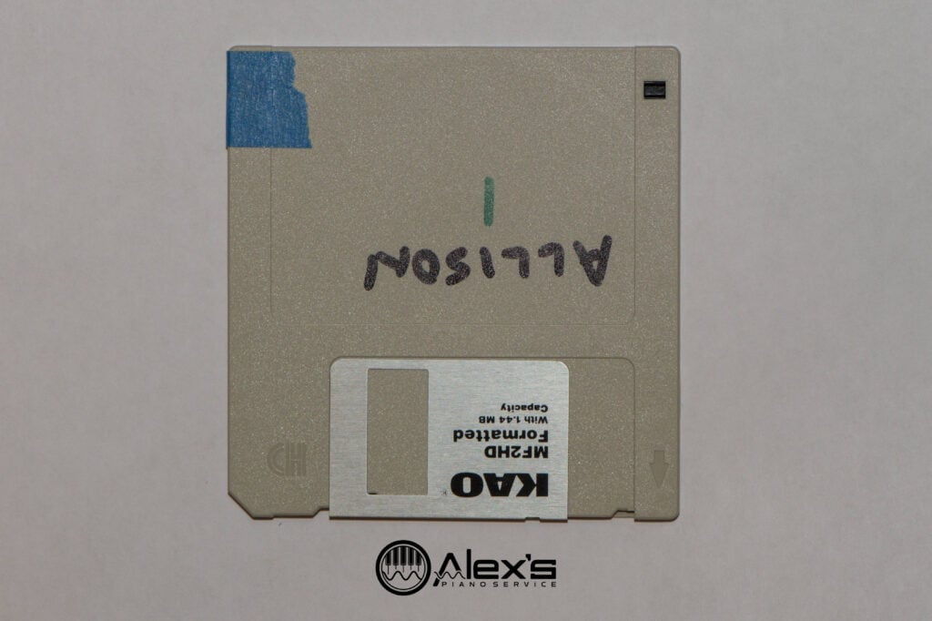Masking tape over the indicator in a HD floppy disk.