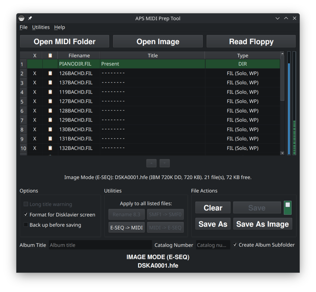 View of Nalbantov HFE file open in APS MIDI Prep Tool.